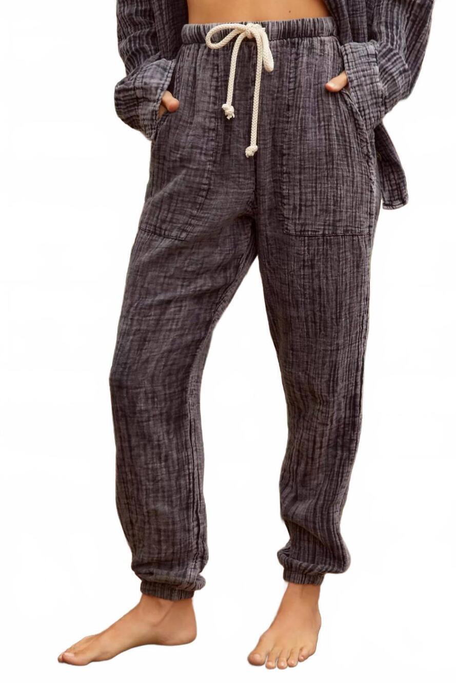 NEW ELECTRIC & ROSE lauren gauze pant in washed black